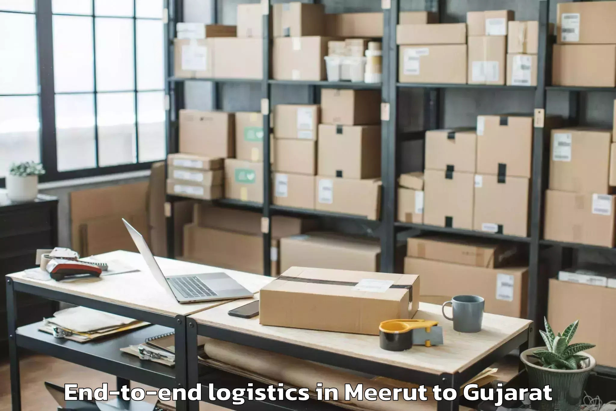 Top Meerut to Halol End To End Logistics Available